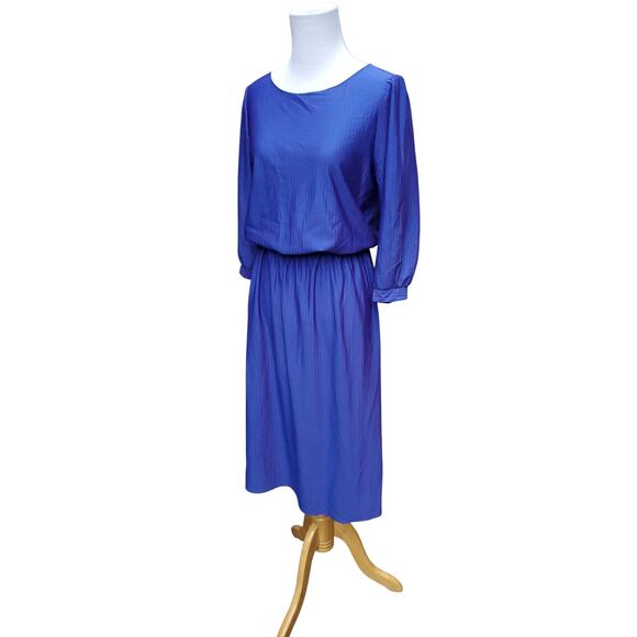 Vintage New Division Blue Red Stripe Belted Shirt Dress Day Dress Size 9 / 10 - Picture 9 of 16